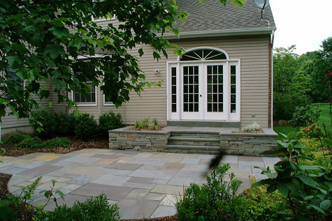 patio idea for landing with natural stone